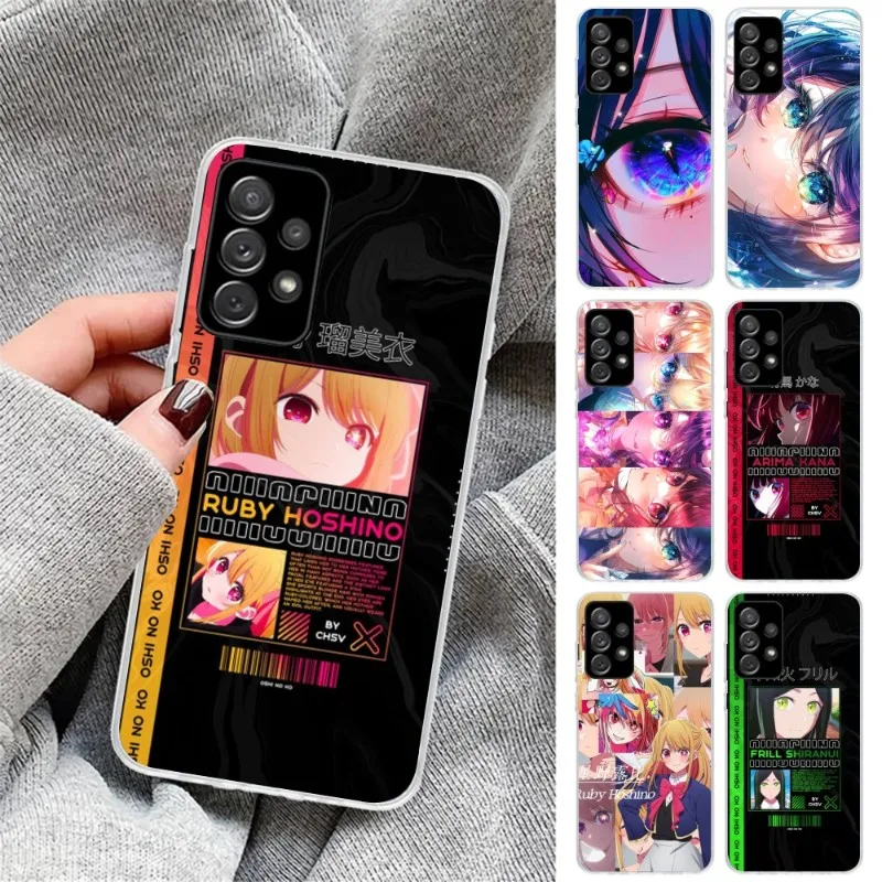 Oshi no ko Anime Phone Case for Samsung Galaxy S23 S22 S21 Plus Ultra A12 A32 A53 Clear Phone Cover Funda