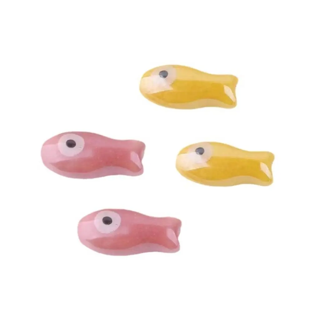 10Pcs Handmade Craft Small Fish Beads Ceramic Cartoon Design Ceramic Spacer Loose Beads Necklace Earrings Fashion