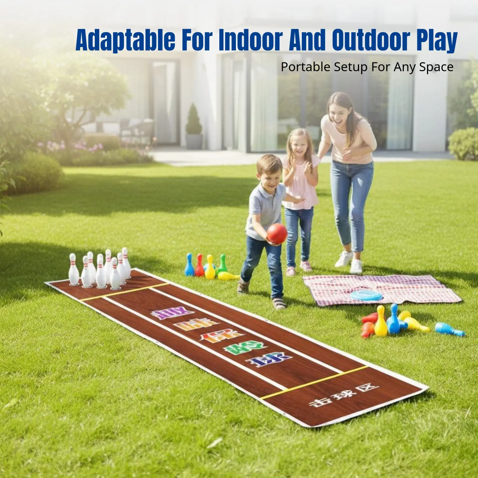 

Коврик для боулинга, для детей и взрослых, для занятий в помещении и на улице, портативный