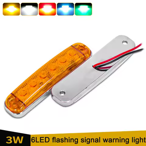 12V- 80V 6LED Warning Flashing Lights Front Rear Clearance Indicator Lamp Side Marker Lights for Trailer BUS Van Caravan Truck