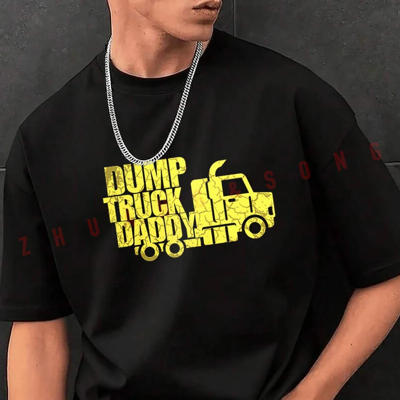 

Dump Truck Daddy TShirt Vintage Clothes Plain Mens Funny T Shirts Casual Clothing Harajuku