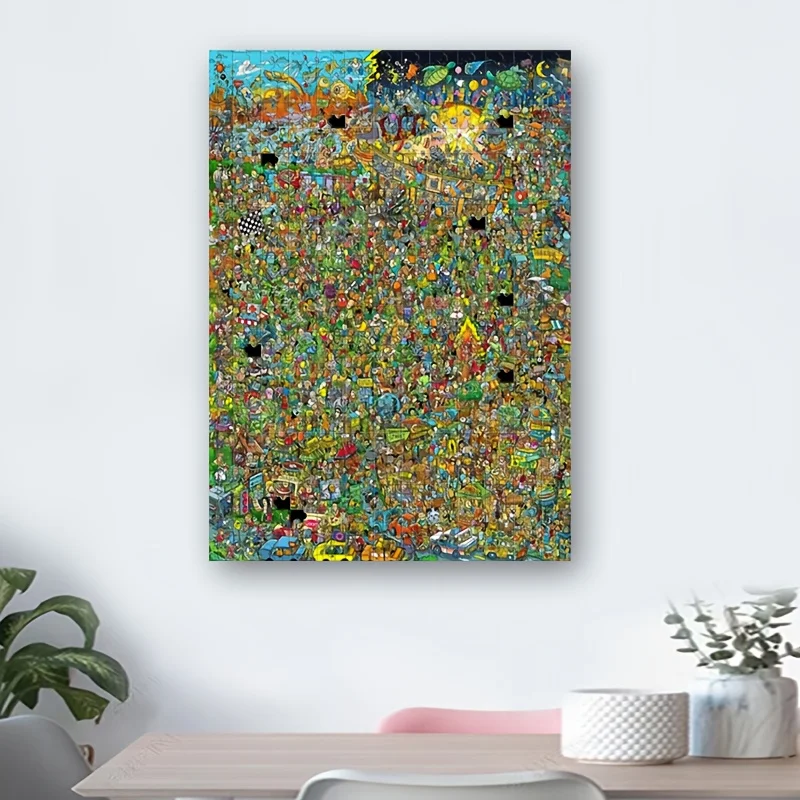 Puzzle grande parco divertimenti da 1000 pezzi - Design vibrante del gioco arcade retrò con personaggi iconici, puzzle fai da te impegnativo per adulti