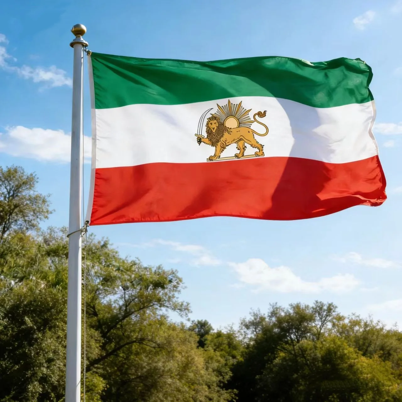 Iran Flag Historic Lion Crown Banner 2x3ft 3x5ft Old Constitutional Revolution Flag Polyester Indoor Outdoor Decor