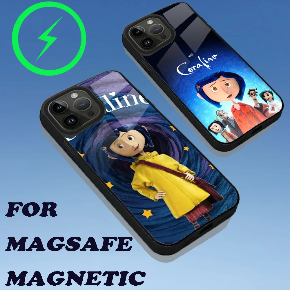 C-Coraline And The Magic Door Phone Case For iPhone 16,15,14,13,12,11,Plus,Pro,Max Mini Magsafe Magnetic Wireless Charging