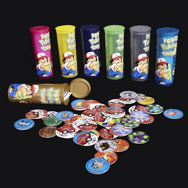 Bottled Lote De Tazos Porta pokemon 1G 169PCS New Complete Collection Super Mega Master Pikachu Milkcaps Round Chaps Cards tasos