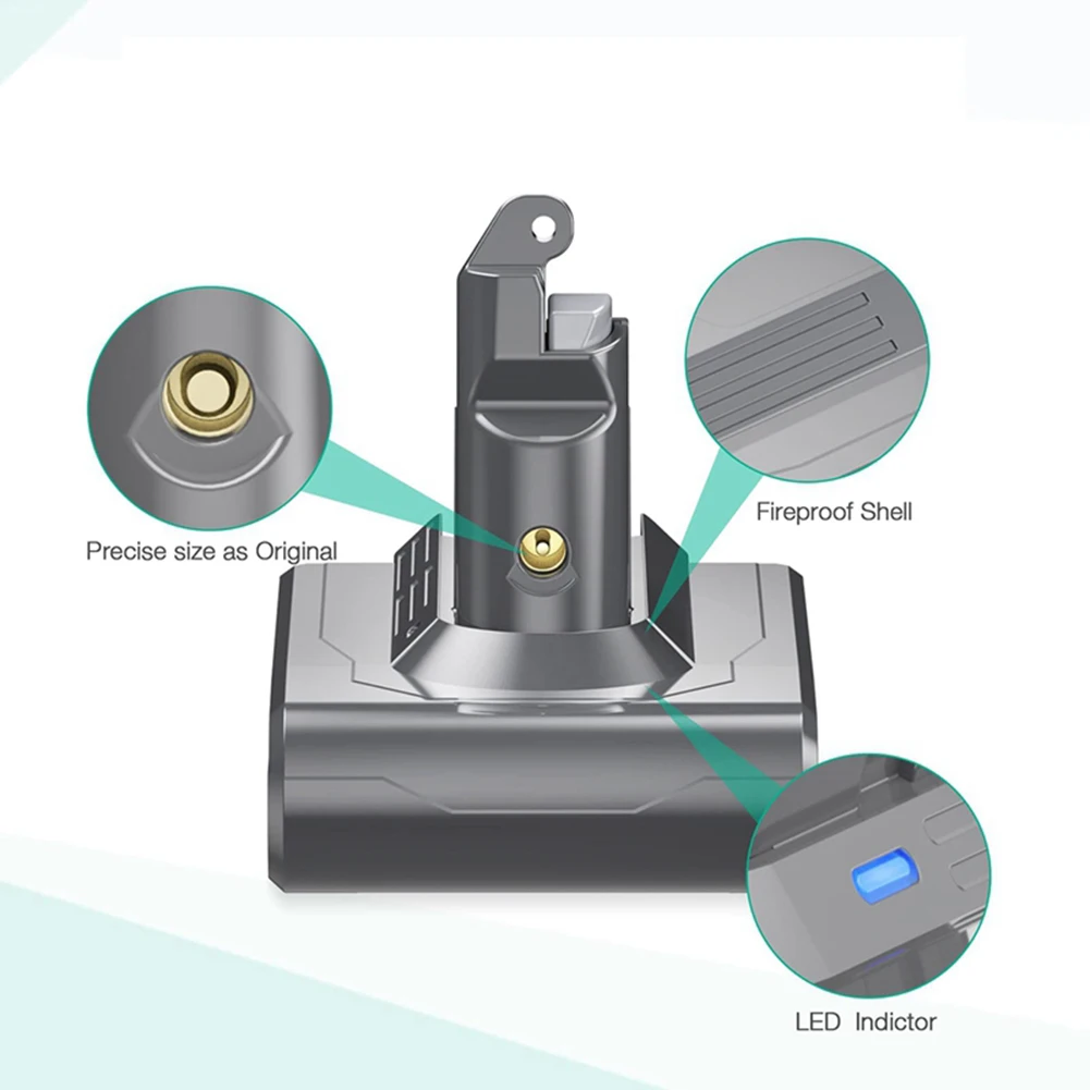 21.6V V6 DC62 Adapter baterii + filtry przednie/tylne wymień na Dyson V6 SV04 SV03 DC58 DC59 DC61 DC74 zwierzę DC72 próżnia