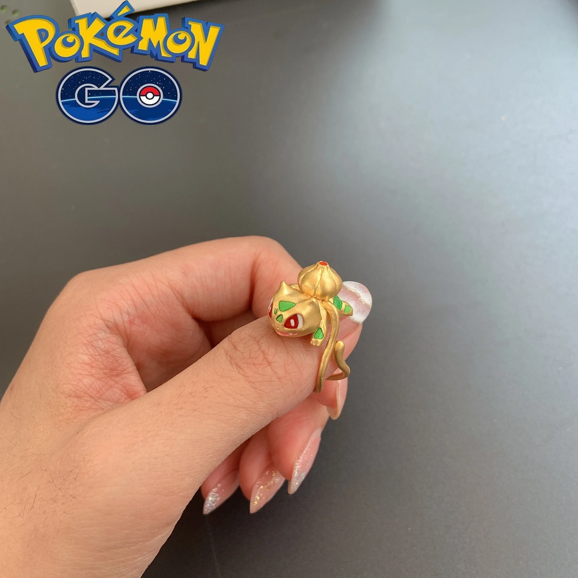 Pokemon maravilloso anillo de semilla de rana mujer divertido anillo de Pokemon regalo de cumpleaños del Día de San Valentín