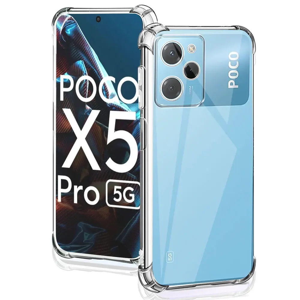 For Xiaomi Poco X5 Pro Case Silicone Soft Shockproof Transparent Cover For Poco X5 Clear Phone Case For Poco X5 Pro Funda Coque