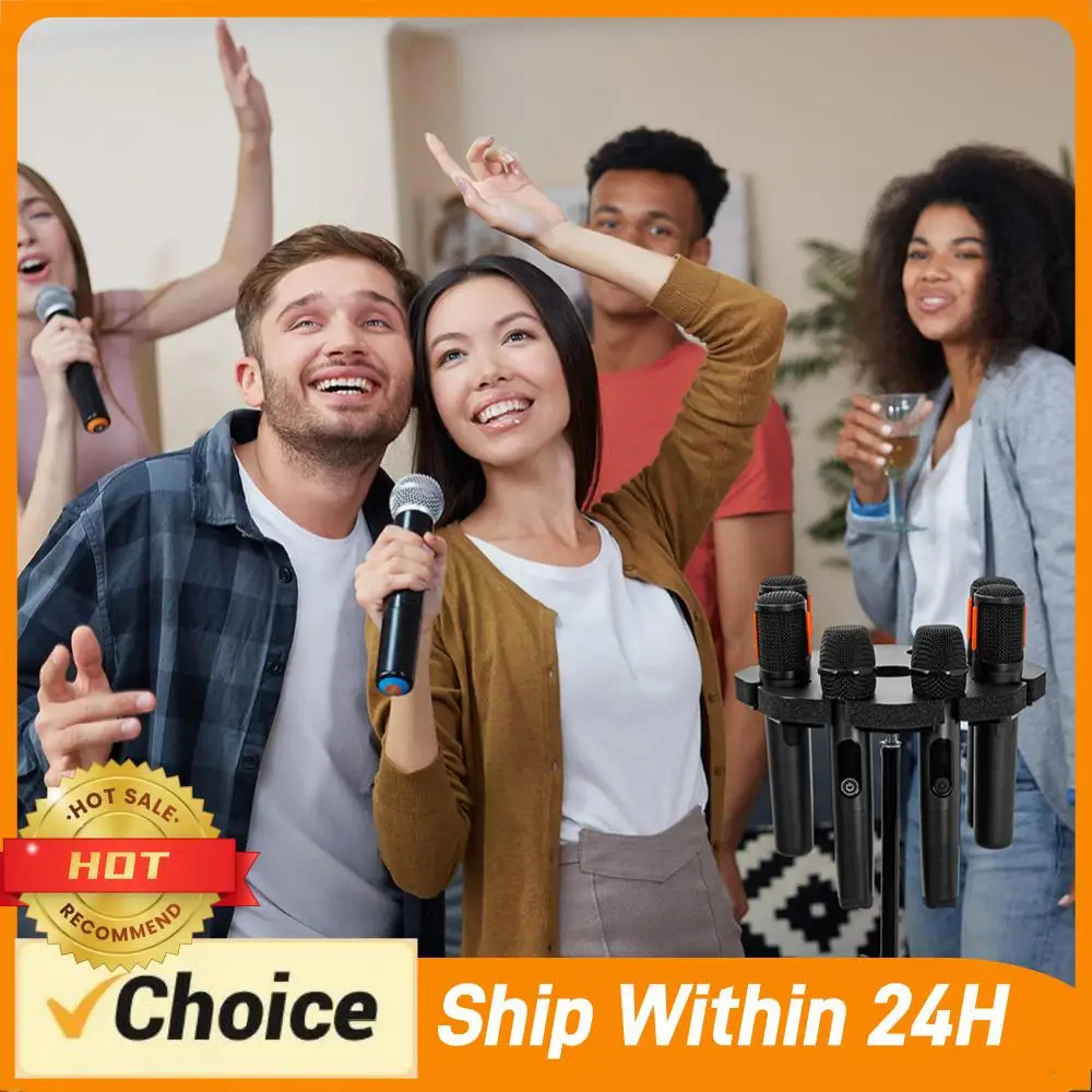 8-Slot Multi Microphone Rack Wear Resist Microphones Storage Organizer Mics Organize & Display Holder Microphone Accessories