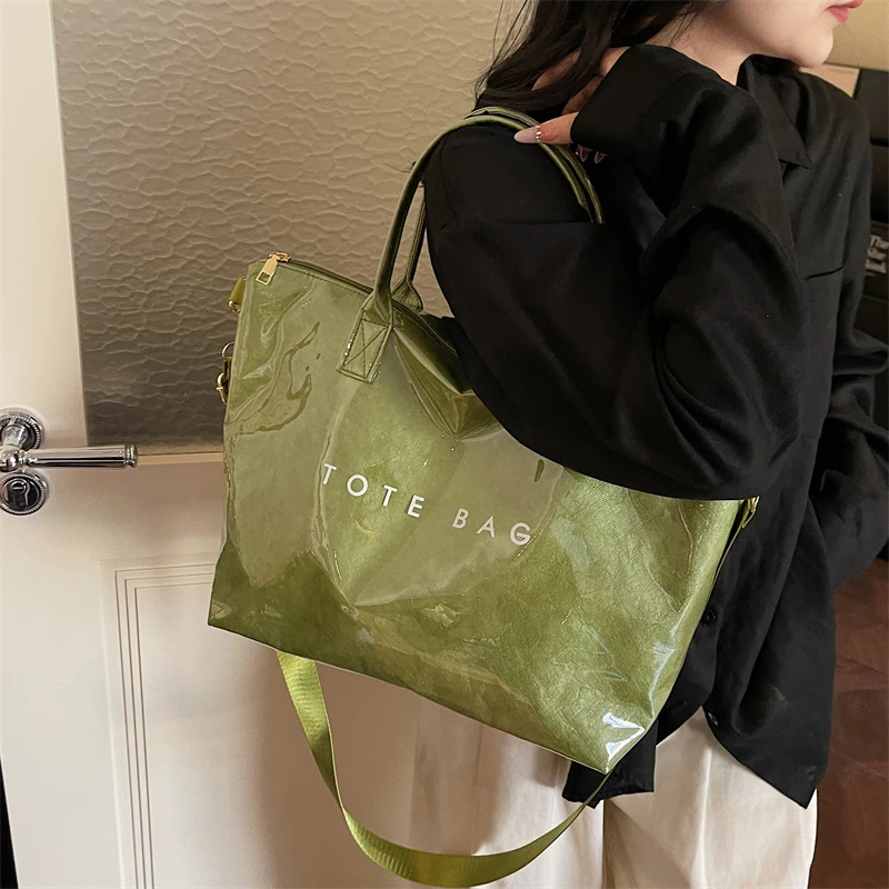 Modische Hochwertige Transparente PVC-Tragetasche mit Großer Kapazität, Wasserdichte Jelly-Tasche, Outdoor-Handtasche für Tägliche Reisen und Tourismus – Detail 23