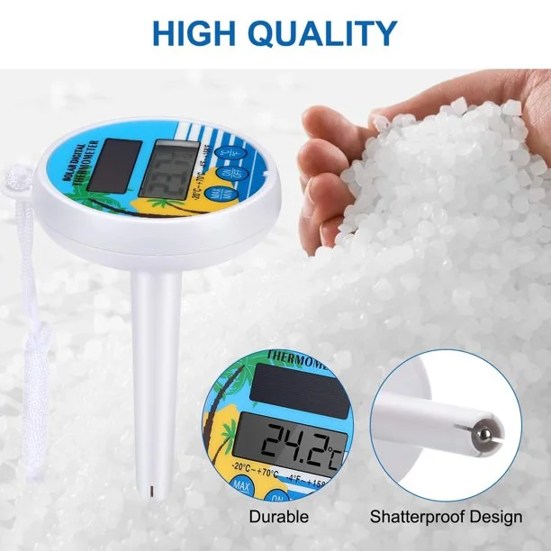 Digital Swimming Pool Thermometer Solar Powered Outdoor Floating Waterproof Rainproof Pool Thermometer For Swimming Water Sports