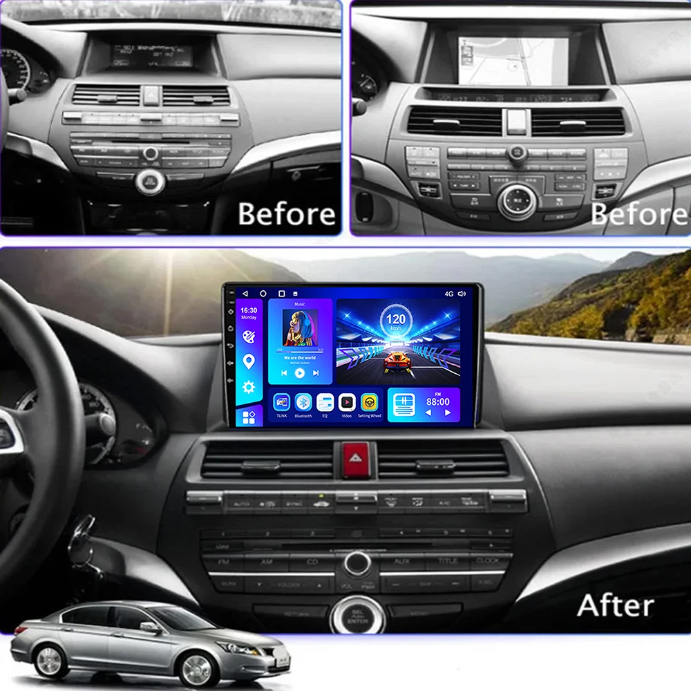 EKIY Android 10 Car Stereo Multimedia DVD Player for Honda Accord 8 2008-2013 Car Radio GPS Navigation Carplay Auto DSP