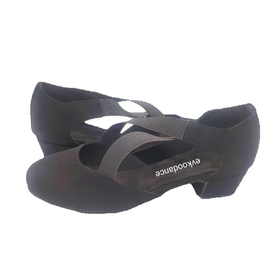 

Женская танцевальная обувь для тренировок, обувь для учителей, латинская сальса, мягкая подошва, обувь для джаза, йоги, вечерние танцевальные туфли, туфли из нубука для латинских танцев на низком каблуке