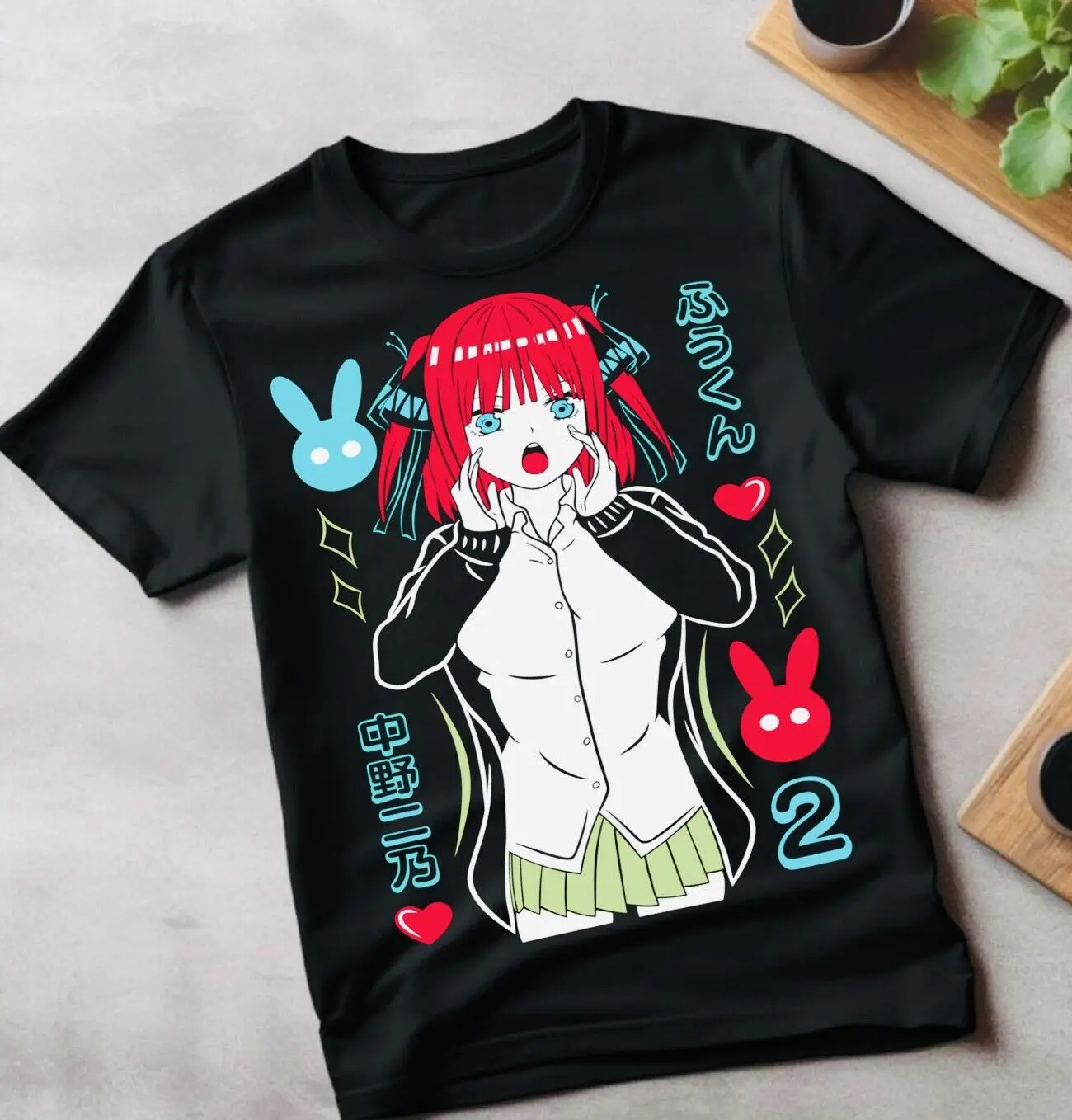 Nino Nakano T-shirt Waifu Hot Nakano Nino 5-toubun no Hanayome Gift Shirt