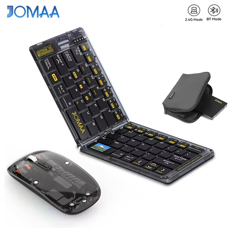 

Складной набор клавиатуры с сумкой, складная комбинация Bluetooth-клавиатуры, полноразмерная портативная дорожная клавиатура, перезаряжаемая беспроводная мышь