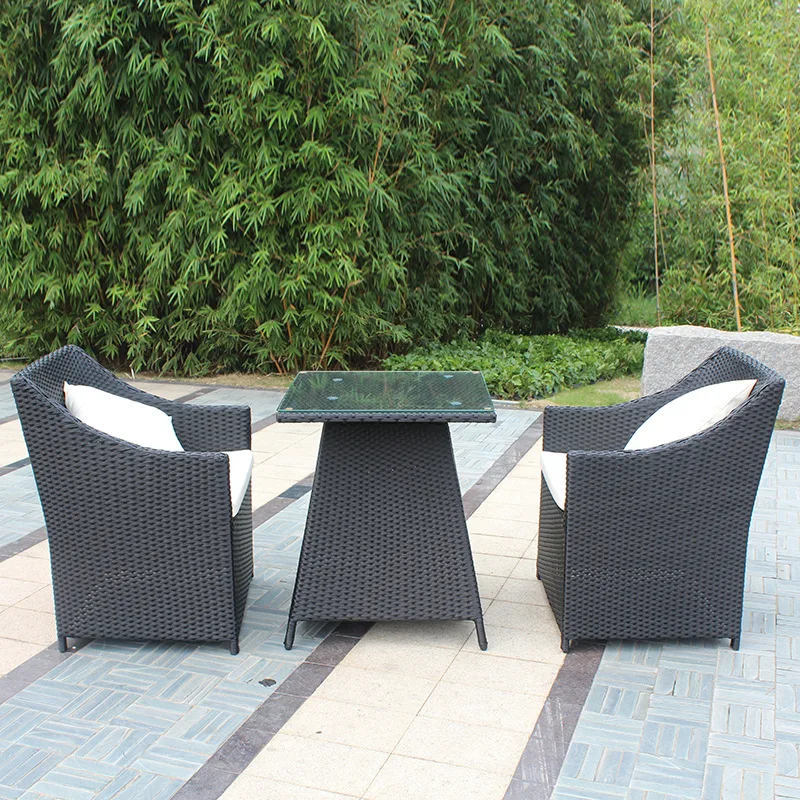 Terrace outdoor leisure furniture rattan three five-piece courtyard garden villa hotel balcony coffee table rattan chair combina