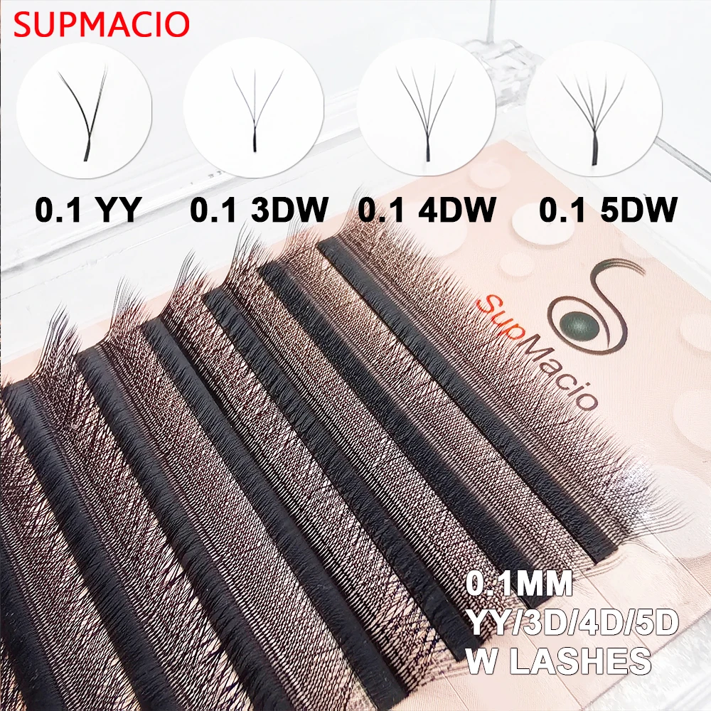 

Supmacio 2D 3D 4D 5D W Shaped Bloom Eyeashes 0.10mm C/D Curl Natural Soft Light Individual 3DW 4DW 5DW YY Lashes