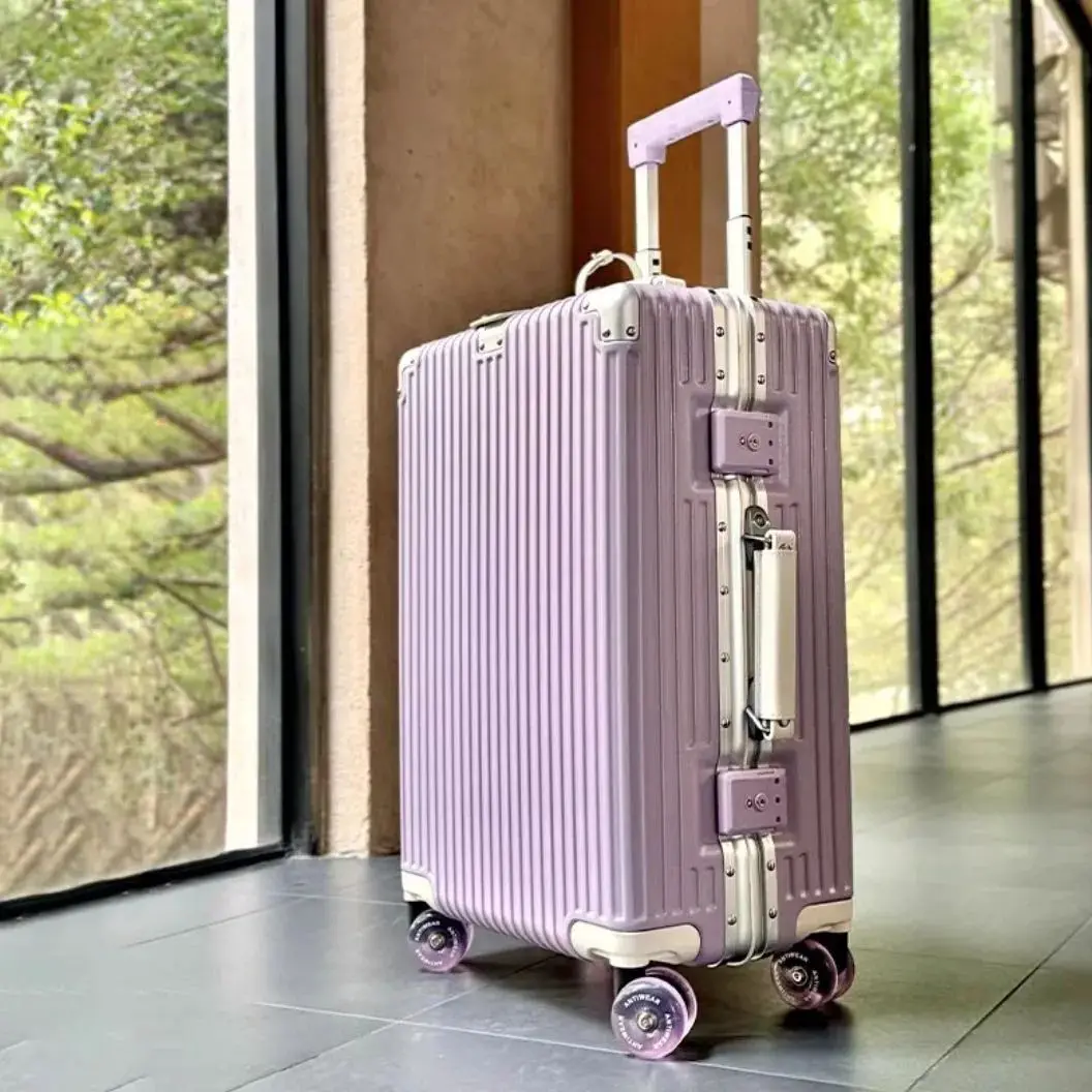 Suitcase Aluminum Frame with Colorful Silent Spinner Wheel TSA Lock Travel Trolley Case 20