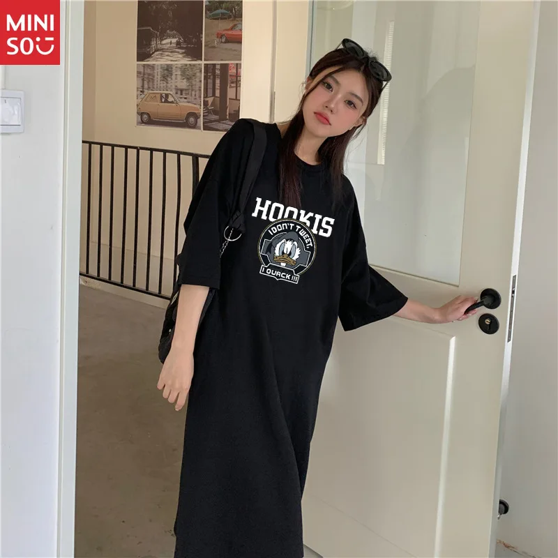 

Футболка Disney Donald Duck, хлопковое миди свободного кроя для женщин