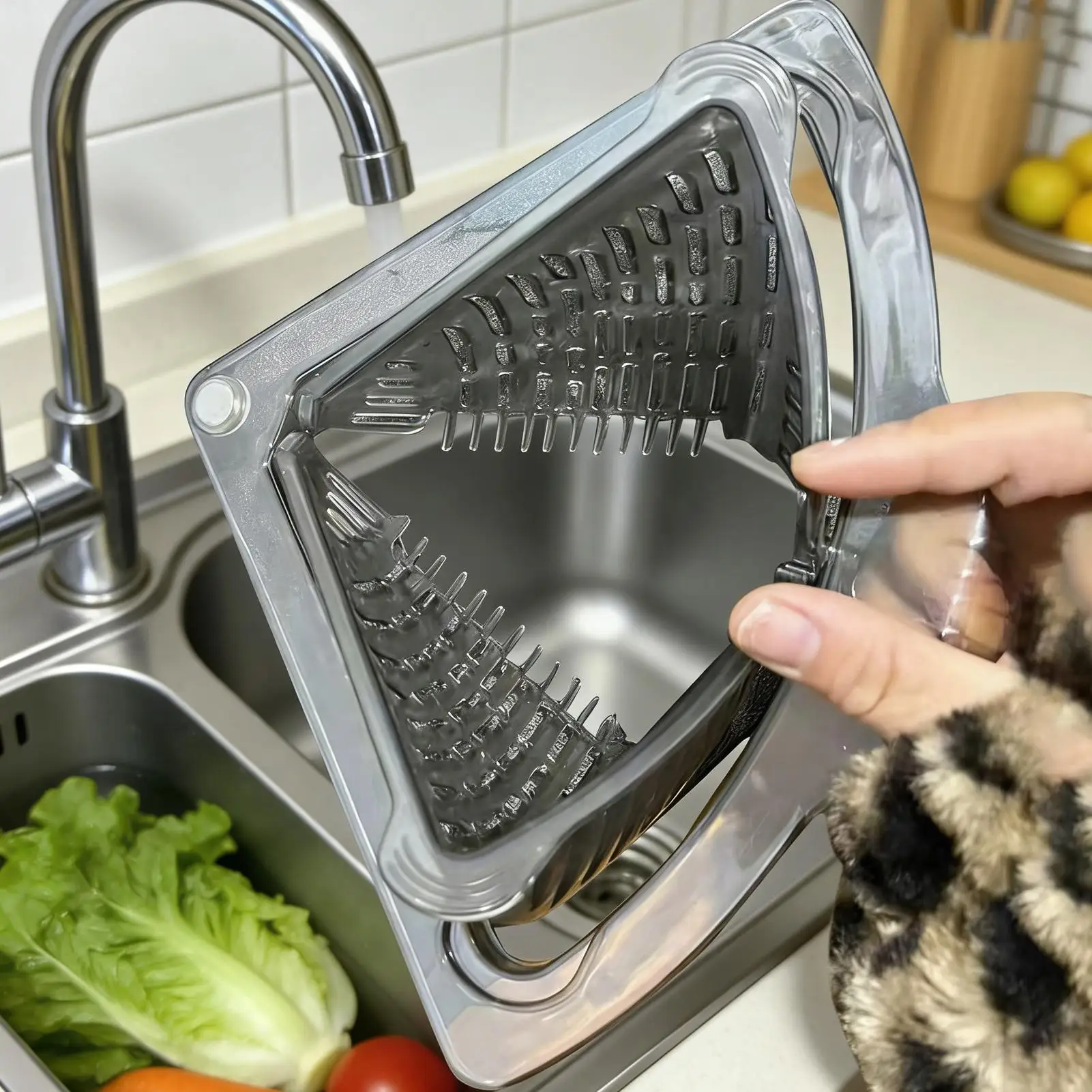 

Corner Sink Strainer Magnetic Food Waste Catcher Draining Basket Clog Prevention for Kitchen Office Cafe Restaurant Bathroom