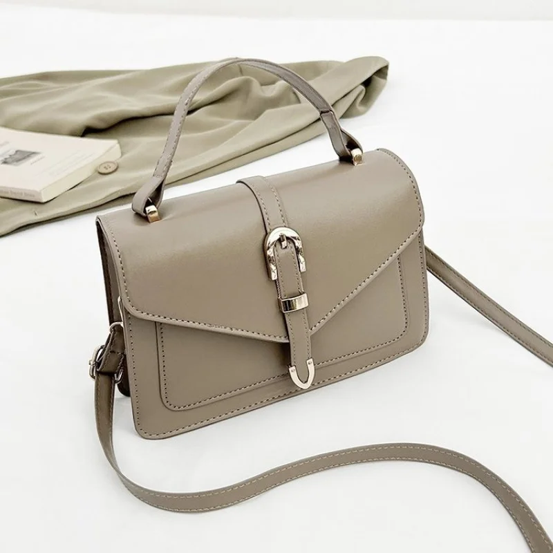 

Classic Elegant Shoulder Bag For Ladies, Genuine Leather Handbag With Messenger Strap, Luxury Brand Fashionable