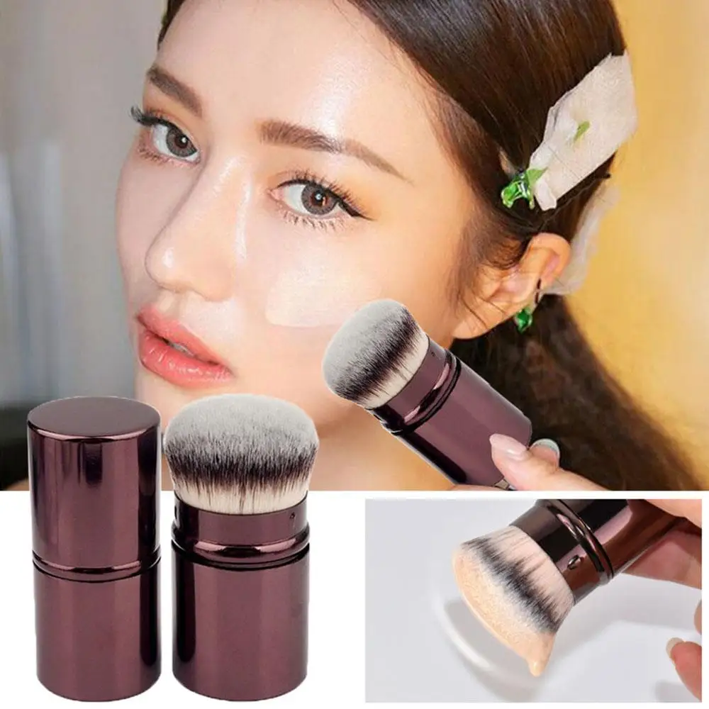 Foundation Makeup Brush Retractable Blush Brush Soft And Skin-friendly Fiber Hair Fashion Design Face Contour Brush Beauty Tool