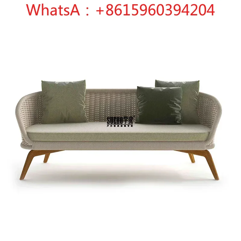 Outdoor Balcony Garden Sofa Waterproof Sunscreen Lotion Days Teak Leisure Rattan Woven Furniture