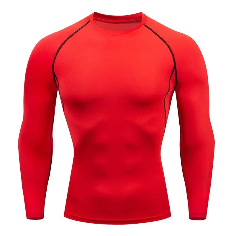 Kompressions-Laufoberteil für Herren, langärmeliges Shirt für Männer, Fitnessbekleidung, schnell trocknende Sportbekleidung, Fitness-T-Shirt, Training, Workout, Muskel-Top