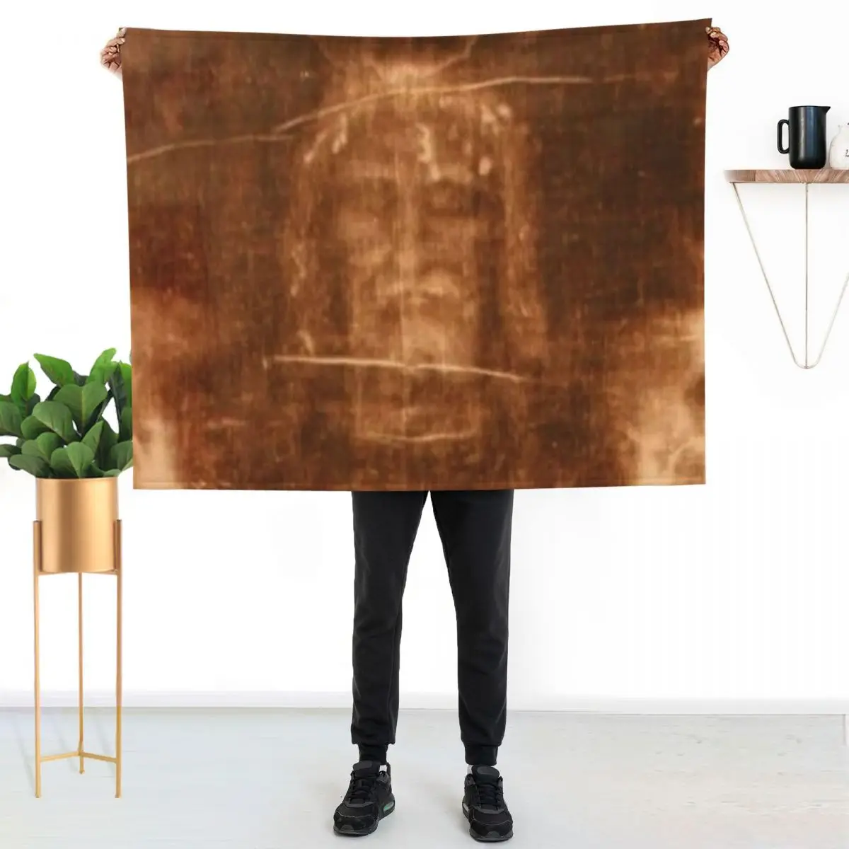 

Shroud of Turin, Jesus Christ Throw Blanket Decorative Soft Throw Blanket for Couch Sofa