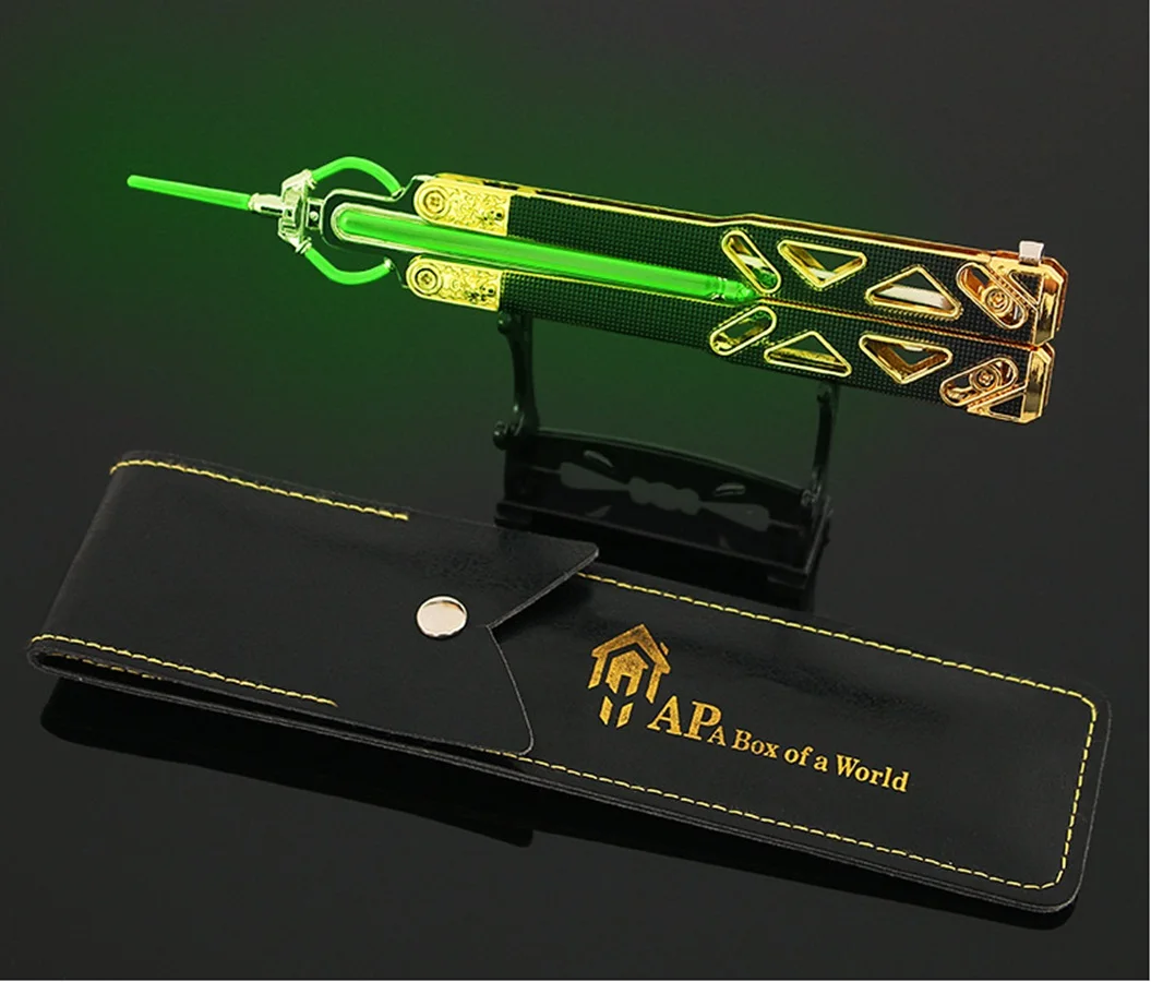 Desk Decoration APEX Hero Power Kid Heirloom Zinc Alloy Butterfly Knife Training Prop Model 21cm Nightlight Edition Heavy Gift