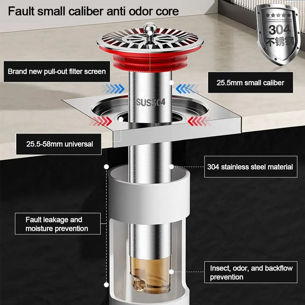 Anti Odor Floor Drain Core Insect Proof Odor Control Removable Seal Stopper Easy Install Basin Drain Filter Water Drain Supplies