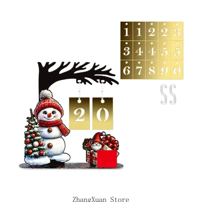 Freistehendes Weihnachtsdisplay mit Datumskarten für Schreibtische und Regale 3XUF – Detail 2