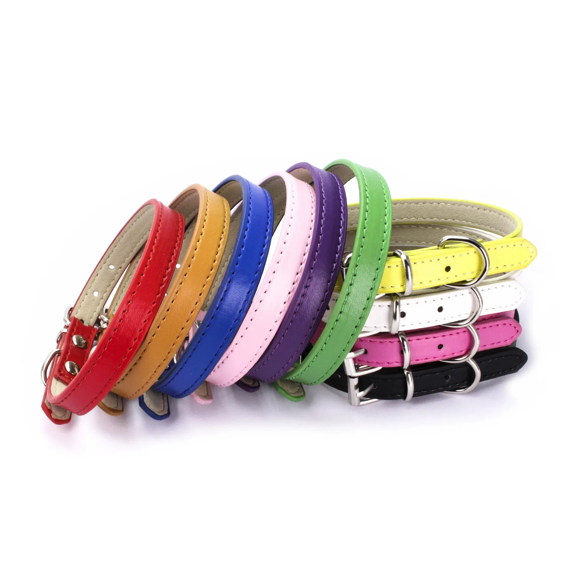 PU Leather Pet Dog Collar Cats Supplies Alloy Buckle Adjustable Pet Dog Cat Collar Perroо шейник для кошек Dog Accessories