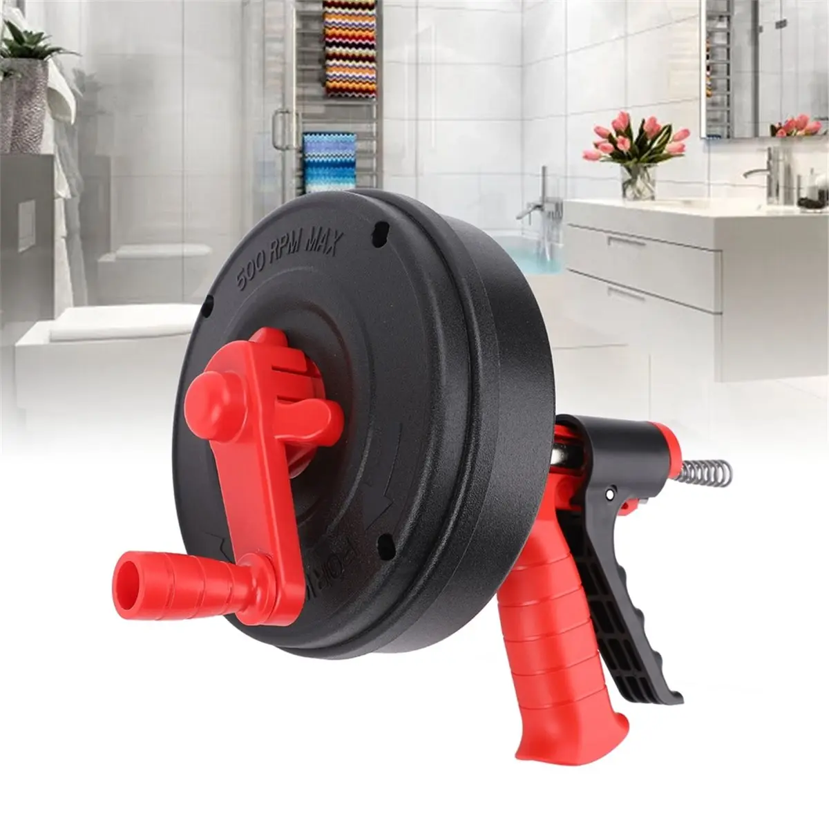 DT57 LATEST MODEL 7.5-Meter Spring Draining Snake Clog Remover 65 Manganese Steel Flexible High Hardness Manual or Drill Powered