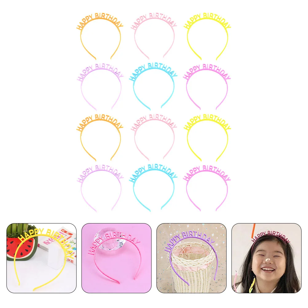 

12 Pcs Tiaras Birthday Headband Bands Party Headdress Child Hair for Little Girls