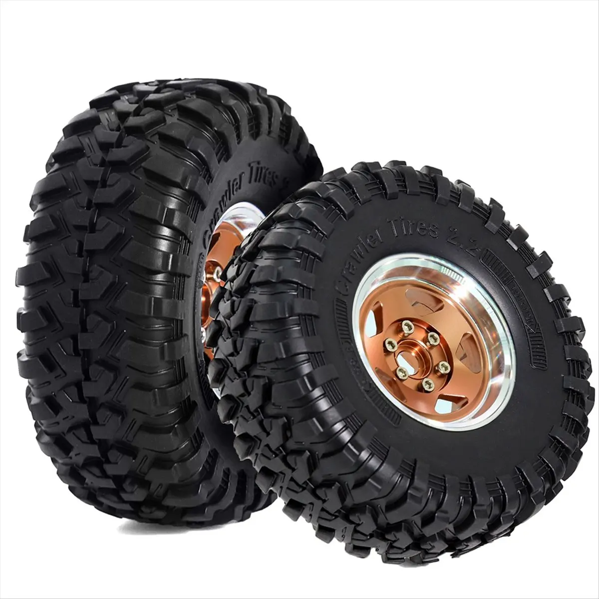 New arrival 4Pcs 135mm Metal 2.2In Beadlock Wheel Rim Tire Set for 1/10 RC Crawler Car SCX10 Wraith RR10 Capra TRX4 A
