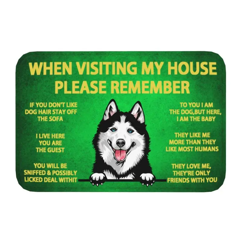 Felpudo de Husky Siberiano, alfombrilla antideslizante para puerta de entrada, cocina y baño, Alfombra de perro Alaskan Malamute