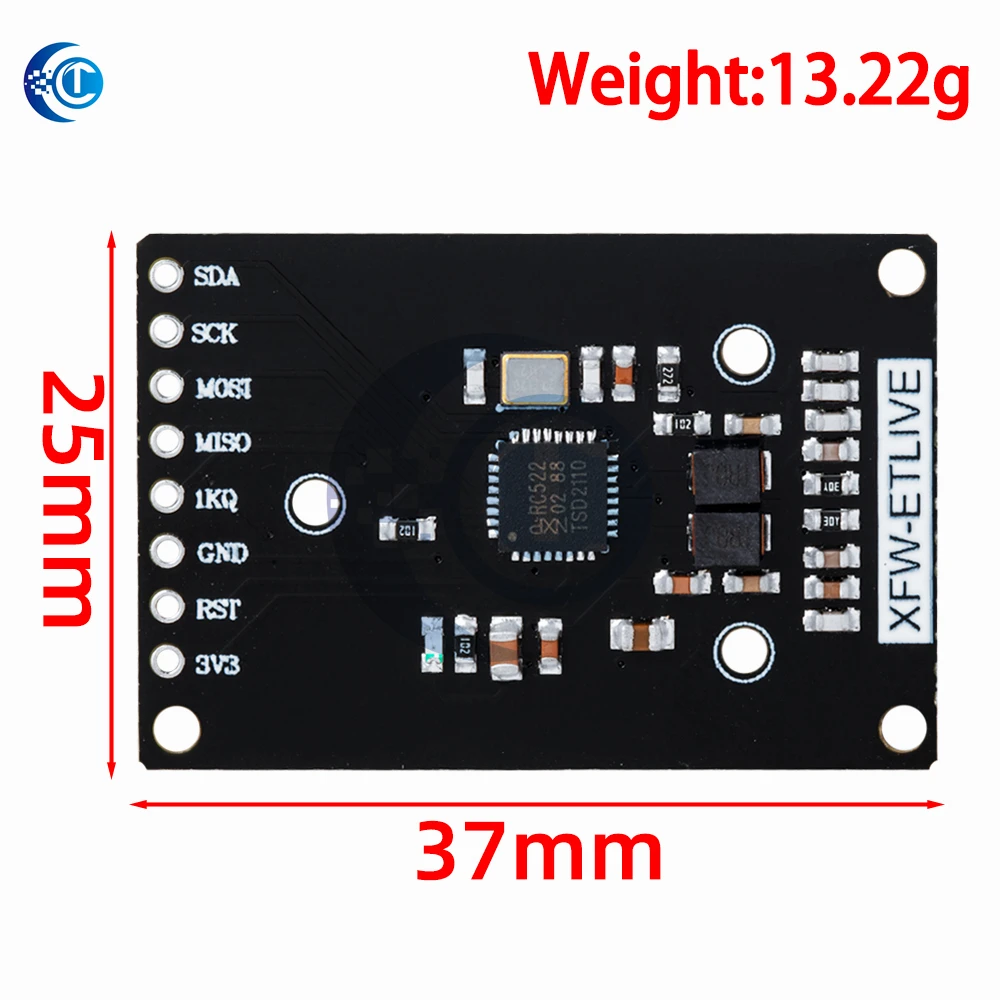 Modulo RFID RC522 mini kit S50 13.56 Mhz 6cm con tag SPI scrivi e leggi per arduino uno 2560