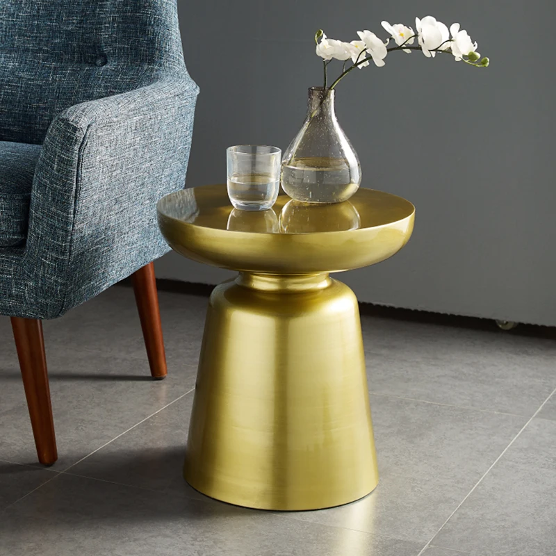 bronze metal nordic round side table modern for living room home furniture