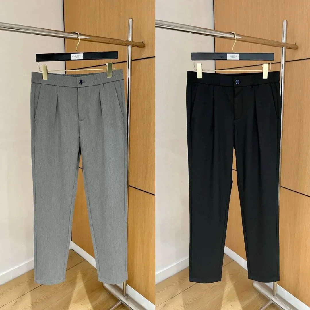 

Kiton Italian 25ss Прямые мужские повседневные брюки с эластичной резинкой на талии и шнурком