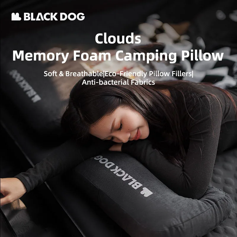 Blackdog หมอนเมมโมรี่โฟมกลางแจ้งแบบพกพา Comfort Square หมอนสํานักงาน Nap หมอนหมอนท่องเที่ยวกลางแจ้ง Camping