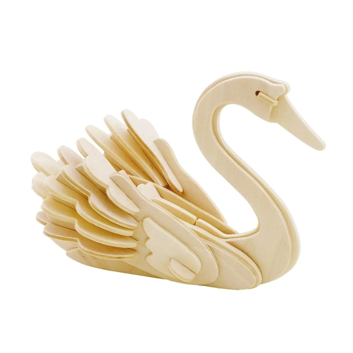 

1Set Wooden Swan 3D Puzzle Creative Educational Decorative Assembly Children 3D Puzzles Wooden Puzzles Toys