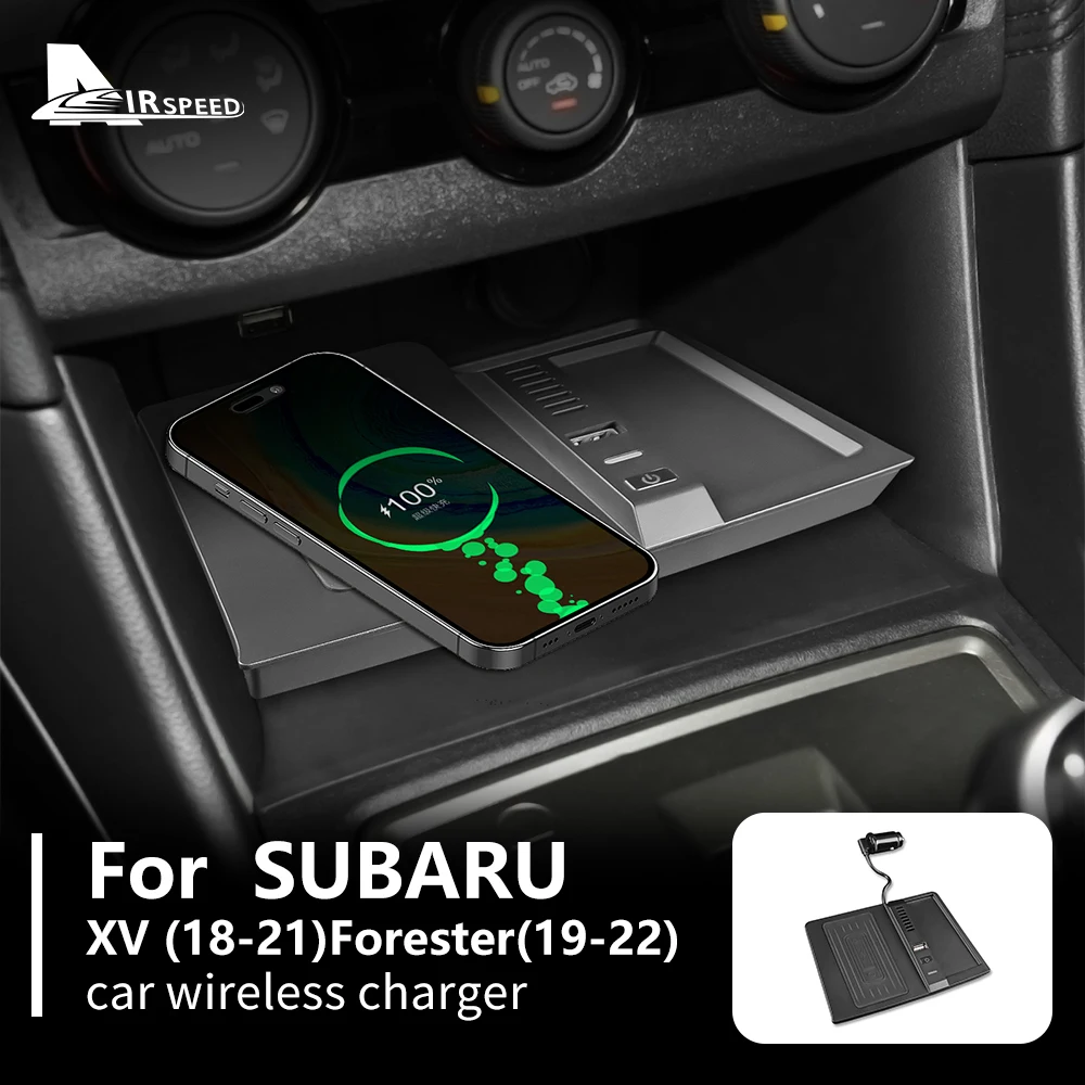 

15W Car Wireless Charging For Subaru Forester 2019-2022 XV 2018-2021 Phone charger Fast Holder Plate Accessories