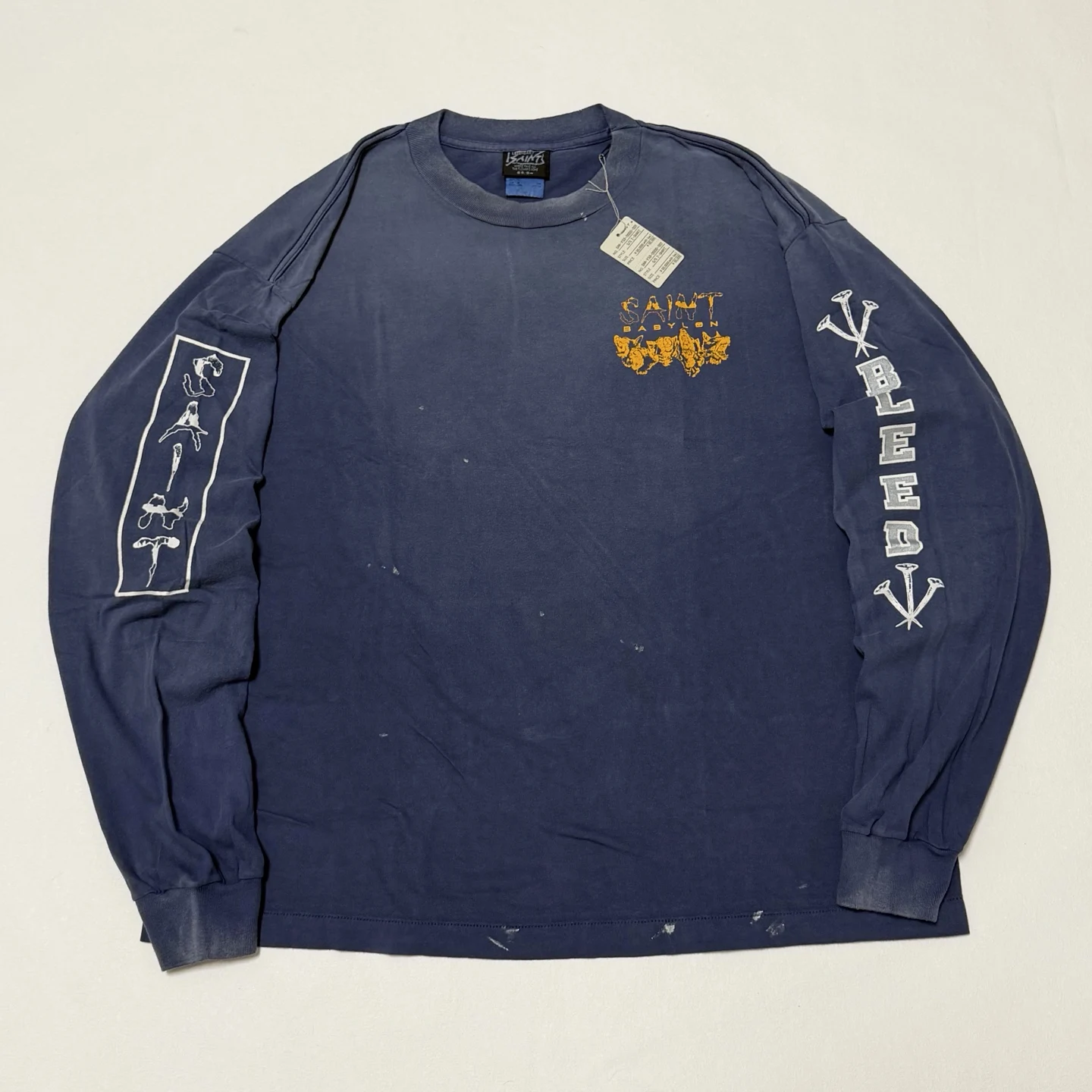 

Винтажная футболка Washed Blue Saint для мужчин и женщин 1:1, высокое качество, летний стиль 2026, футболки, футболка