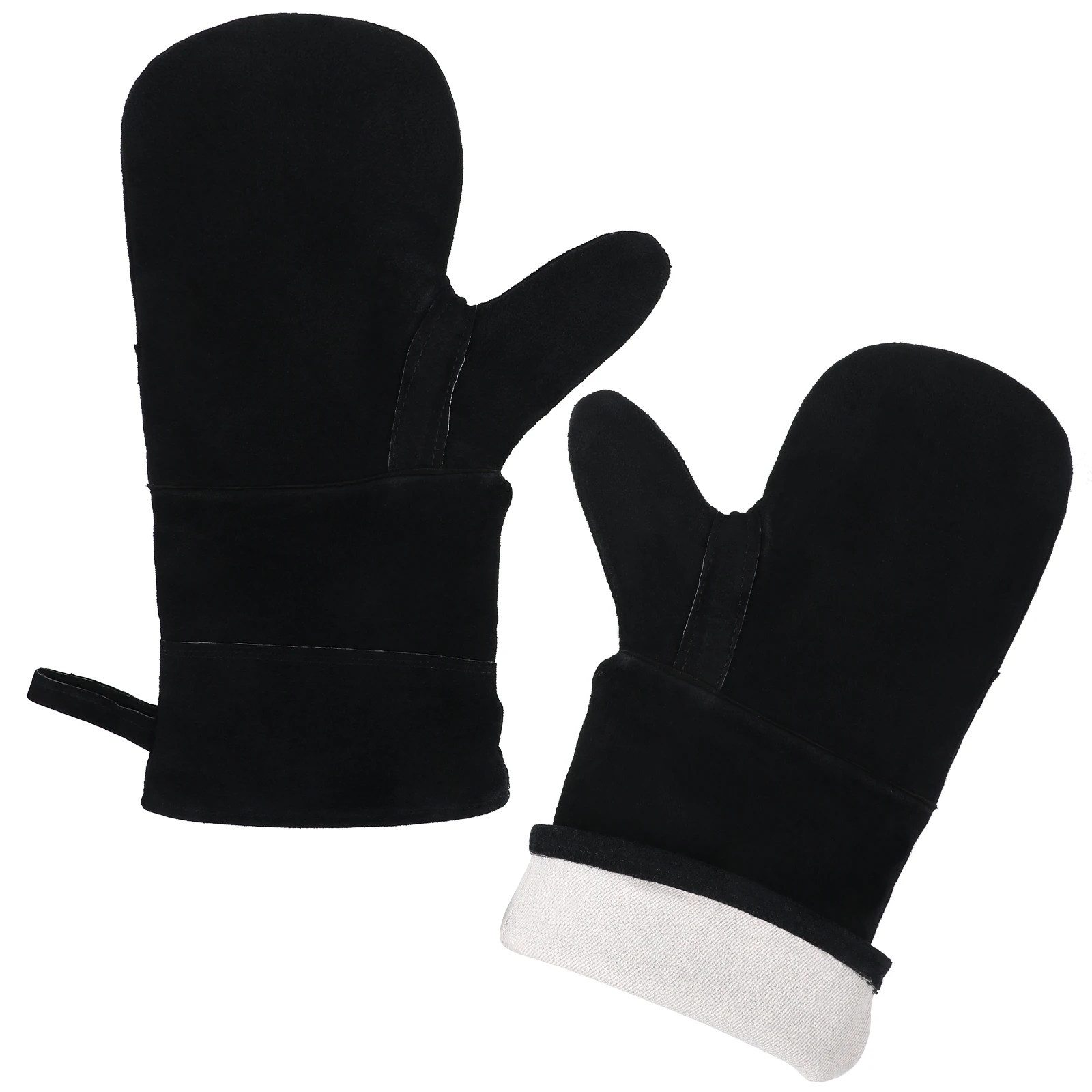 

Insulation BBQ Gloves Anti-scald Fire Resistant Oven Black Heated Premium Welding Baking Grill Fireplace Heat Protection