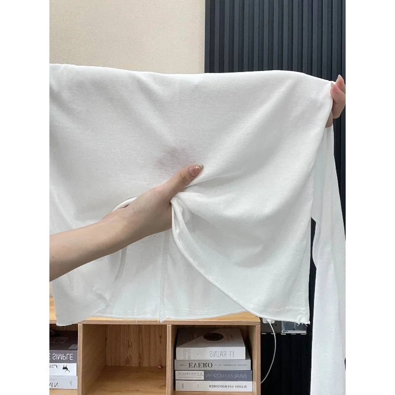 

Long Sleeved T Shirts Printed Womens Autumn Folded Shoulder Button Neckline School Youth Layered Patch Pocket Minimalist Vintage