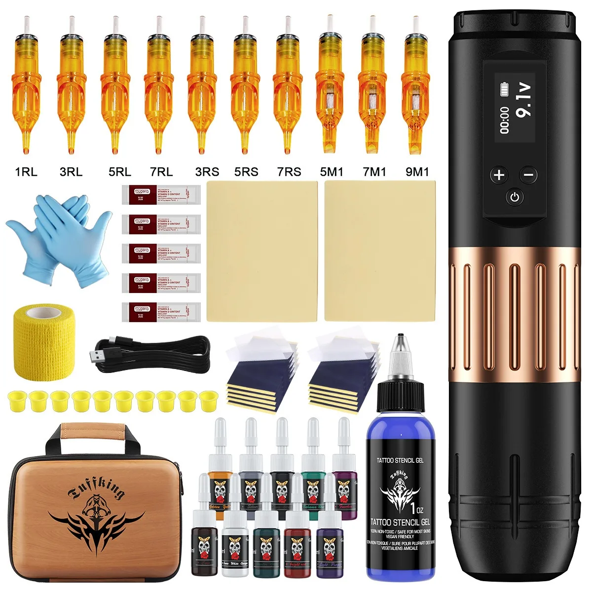

Tuffking wireless tattoo set, multifunctional battery all-in-one machine, tool with ink needle, complete set of accessories