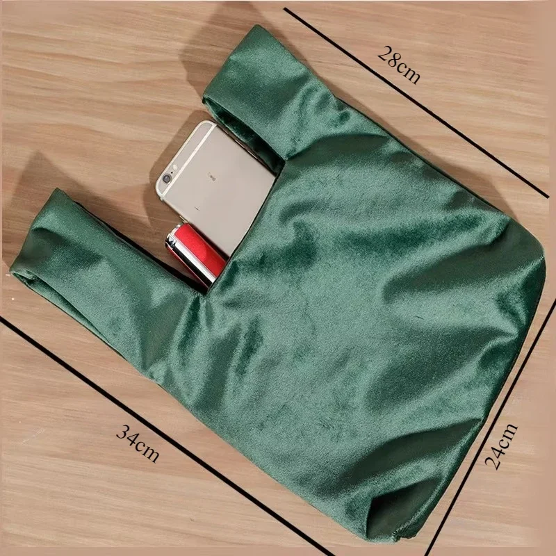 Japanese Velvet Wristlet Bag Lightweight Knot Crossbody Purse,Chic Makeup Pouch for Daily Fashion & Essentials(70g,34cm Length) - view 6