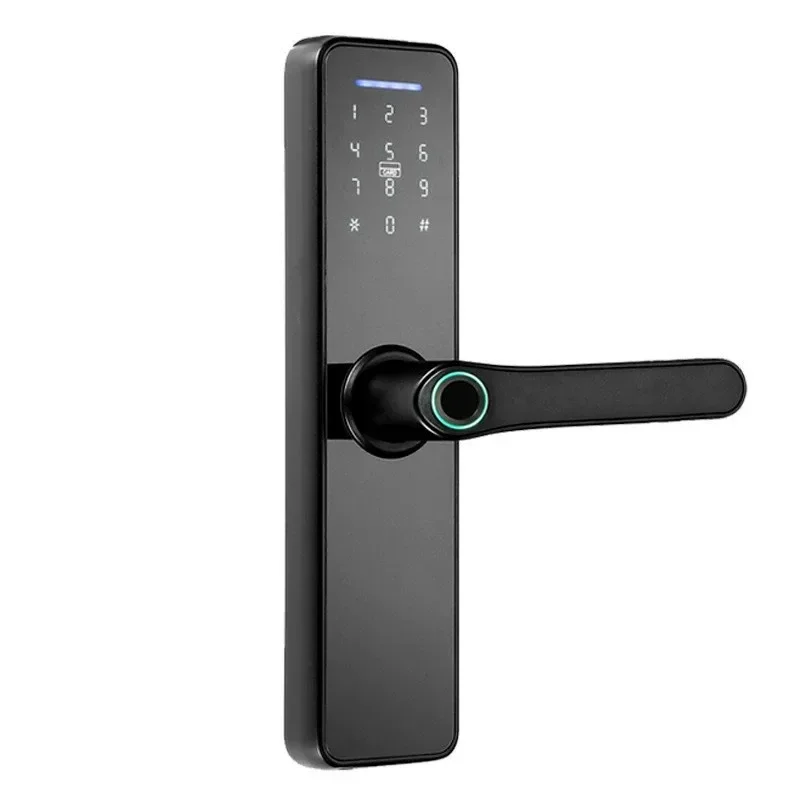 Indoor wooden door fingerprint Smart door can be opened with one grip Apartment bedroom door