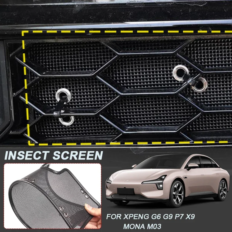 2PCS Car Insect-proof Air Inlet Protection Cover Airin Insert Net External Accessory For XPENG G6 G9 MONA M03 P7 X9 2023-2026